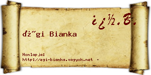 Égi Bianka névjegykártya
